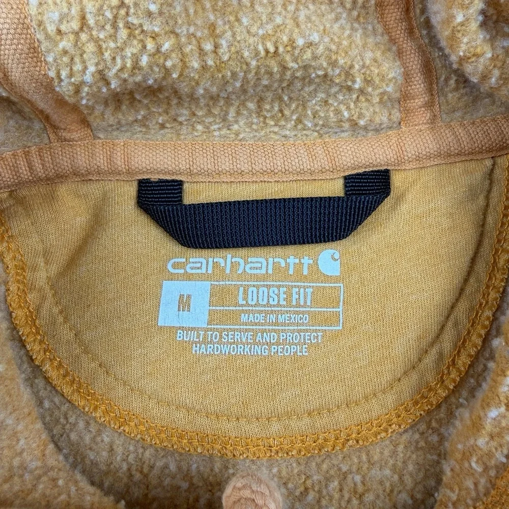 Carhartt Loose Fit Graphic Hoodie Sweatshirt Pullover K288 Q27 Orange Men Medium